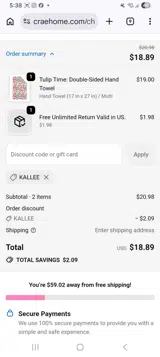 Kallee coupon verification screenshot