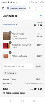 Wyvern coupon verification screenshot