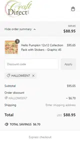 HALLOWEEN7 coupon verification screenshot