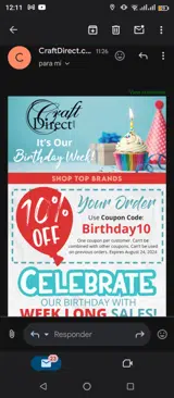 Birthday10 coupon verification screenshot
