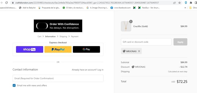 CRAFTD London checkout page showing CRAFTD London discount code box | Screenshot taken by SimplyCodes community member on Feb 5, 2023