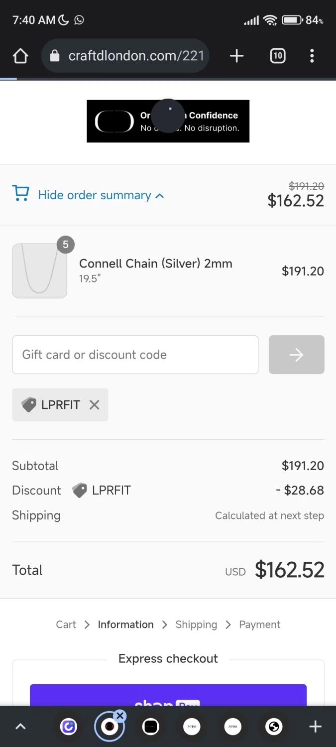 where to use Craftd London promo code box