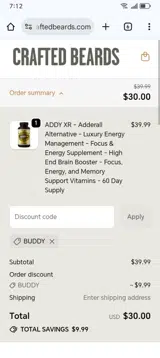 BUDDY coupon verification screenshot