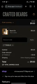 TRABAJO coupon verification screenshot