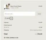 OFF10 coupon verification screenshot