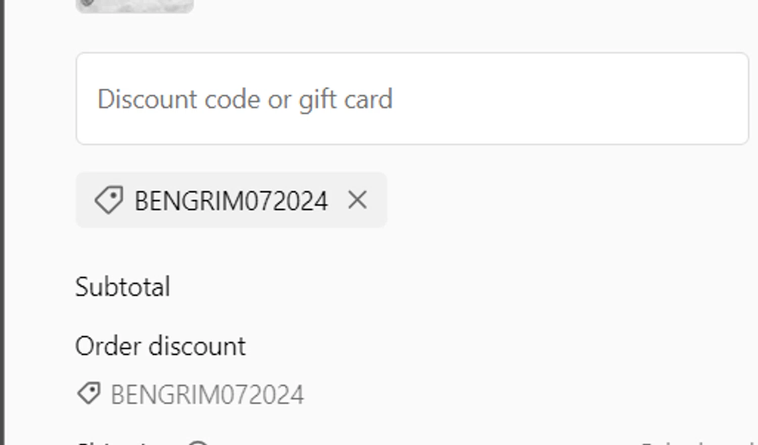 Crafted Elements discount code screenshot showing code BENGRIM072024 applied at Crafted Elements checkout page. Uploaded by SimplyCodes community member CrownPilot9171 on Jan 25, 2025