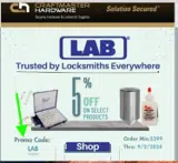 LAB coupon verification screenshot