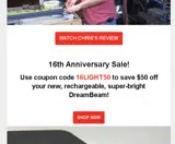 16LIGHT50 coupon verification screenshot