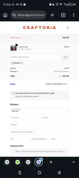 Craftoria coupon verification screenshot