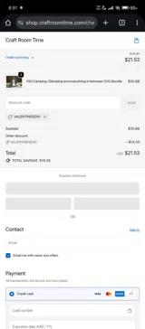 VALENTINESDAY coupon verification screenshot