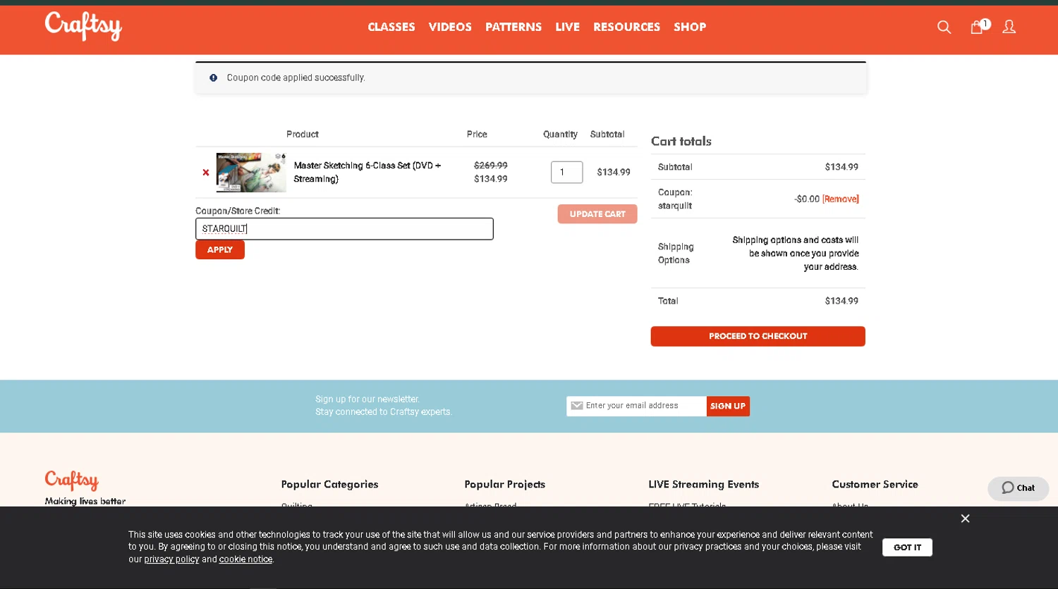 how to use Craftsy coupons