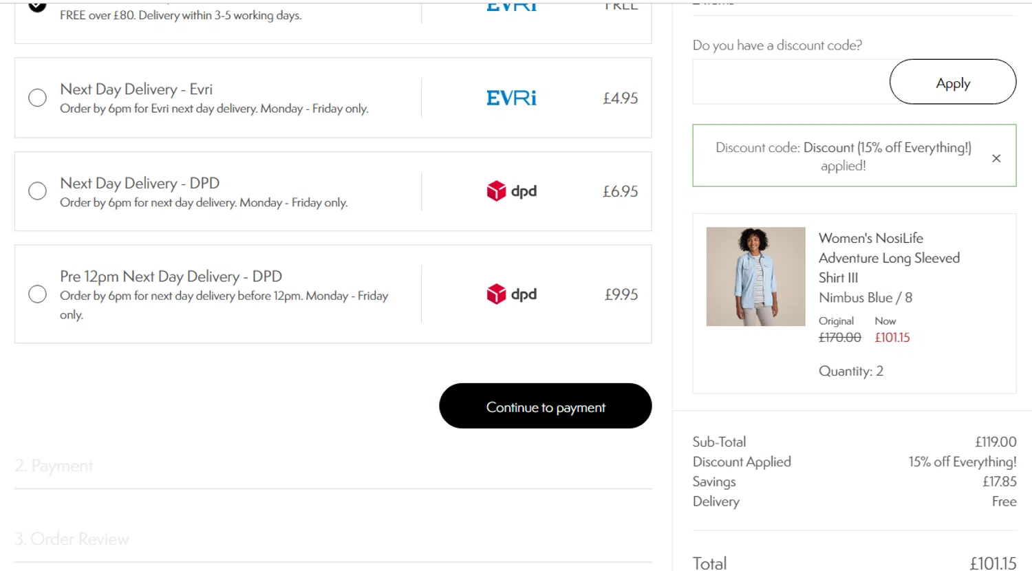 Craghoppers discount code screenshot showing code crags15 applied at Craghoppers checkout page. Uploaded by SimplyCodes community member SavvyHawk656 on May 15, 2025