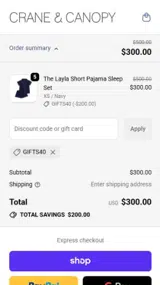 GIFTS40 coupon verification screenshot
