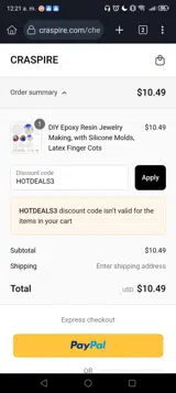 HOTDEALS3 coupon verification screenshot