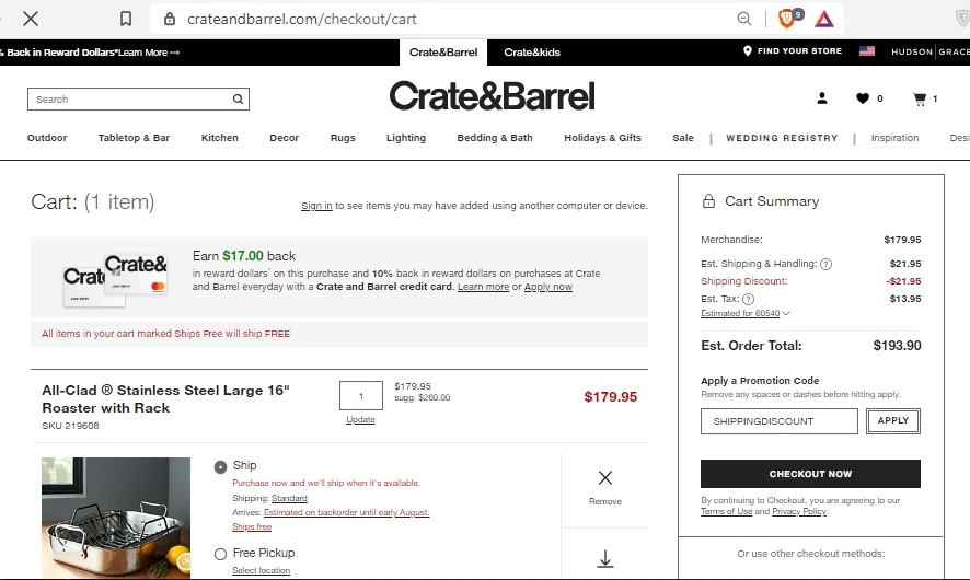 Crate & Barrel Promo Codes 10 Off Coupons in August 2024 SimplyCodes