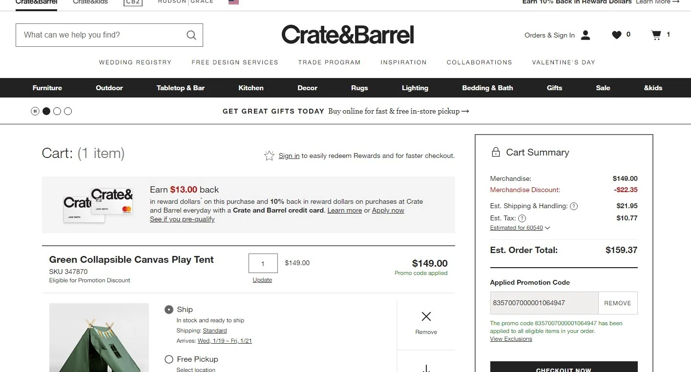 Crate & Barrel Promo Codes 10 Off September 2024