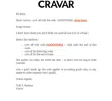 Cravar coupon verification screenshot