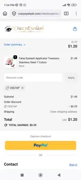 CE67AP coupon verification screenshot