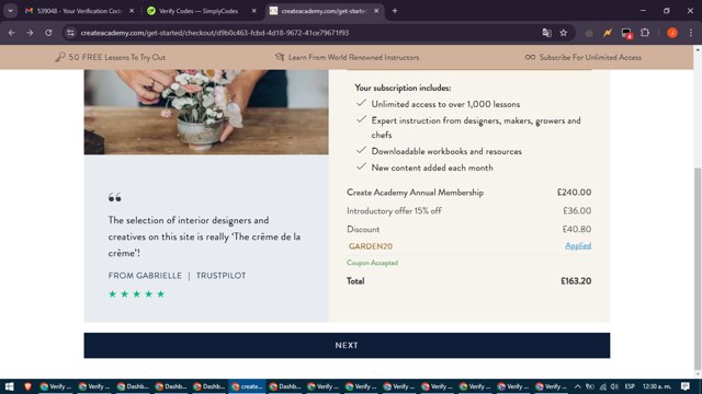 Create Academy checkout page showing Create Academy discount code box | Screenshot taken by SimplyCodes community member on Feb 20, 2025