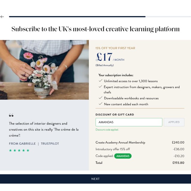 Create Academy checkout page showing Create Academy discount code box | Screenshot taken by SimplyCodes community member on Jul 15, 2025