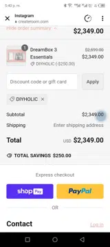Diyholic coupon verification screenshot