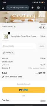 10SIXE coupon verification screenshot