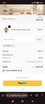 SOZO10 coupon verification screenshot