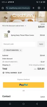Creatfunny09fj coupon verification screenshot