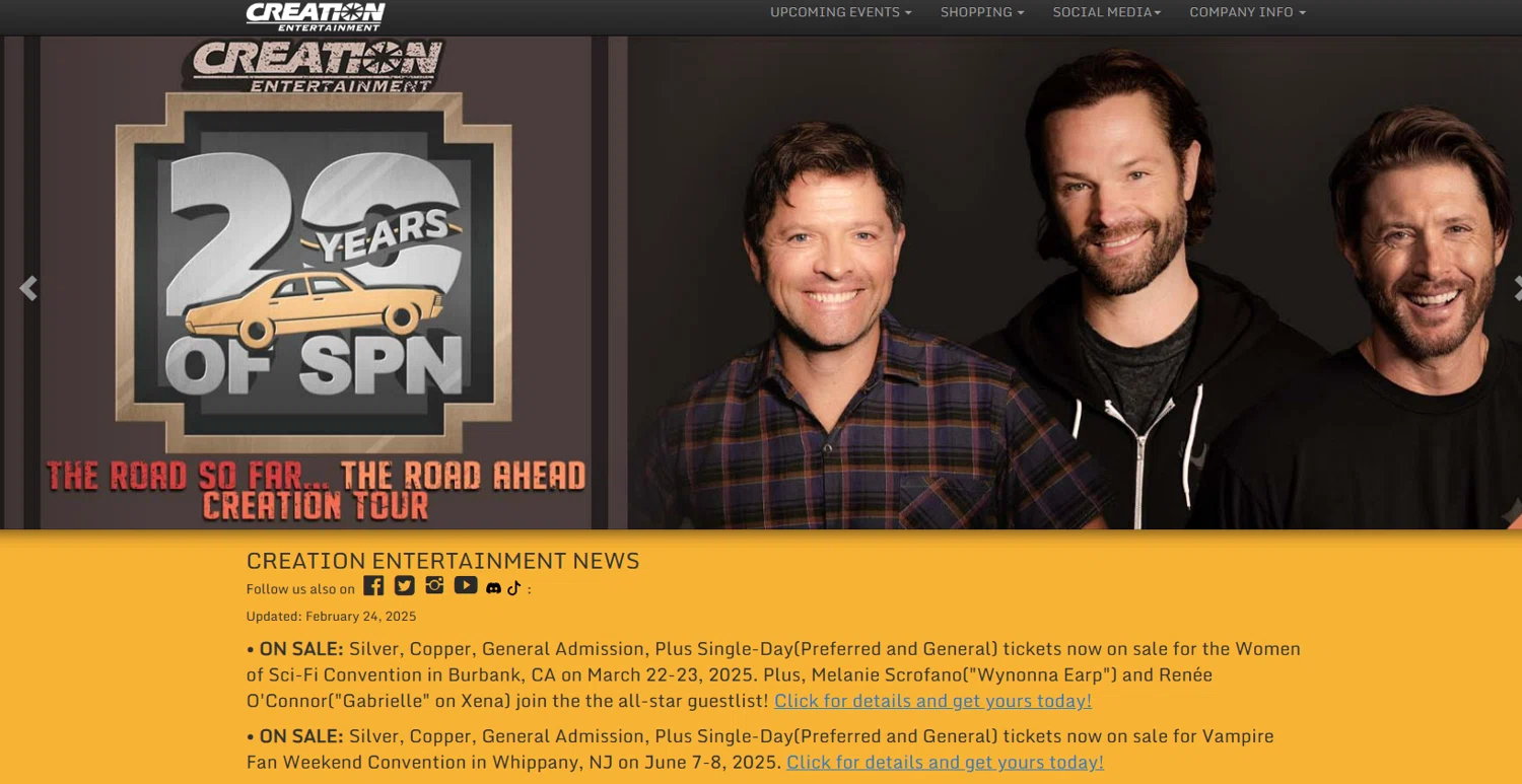 Creation Entertainment coupon code screenshot showing code GET10 applied at Creation Entertainment checkout page. Uploaded by SimplyCodes community member berdetweet on Feb 25, 2025