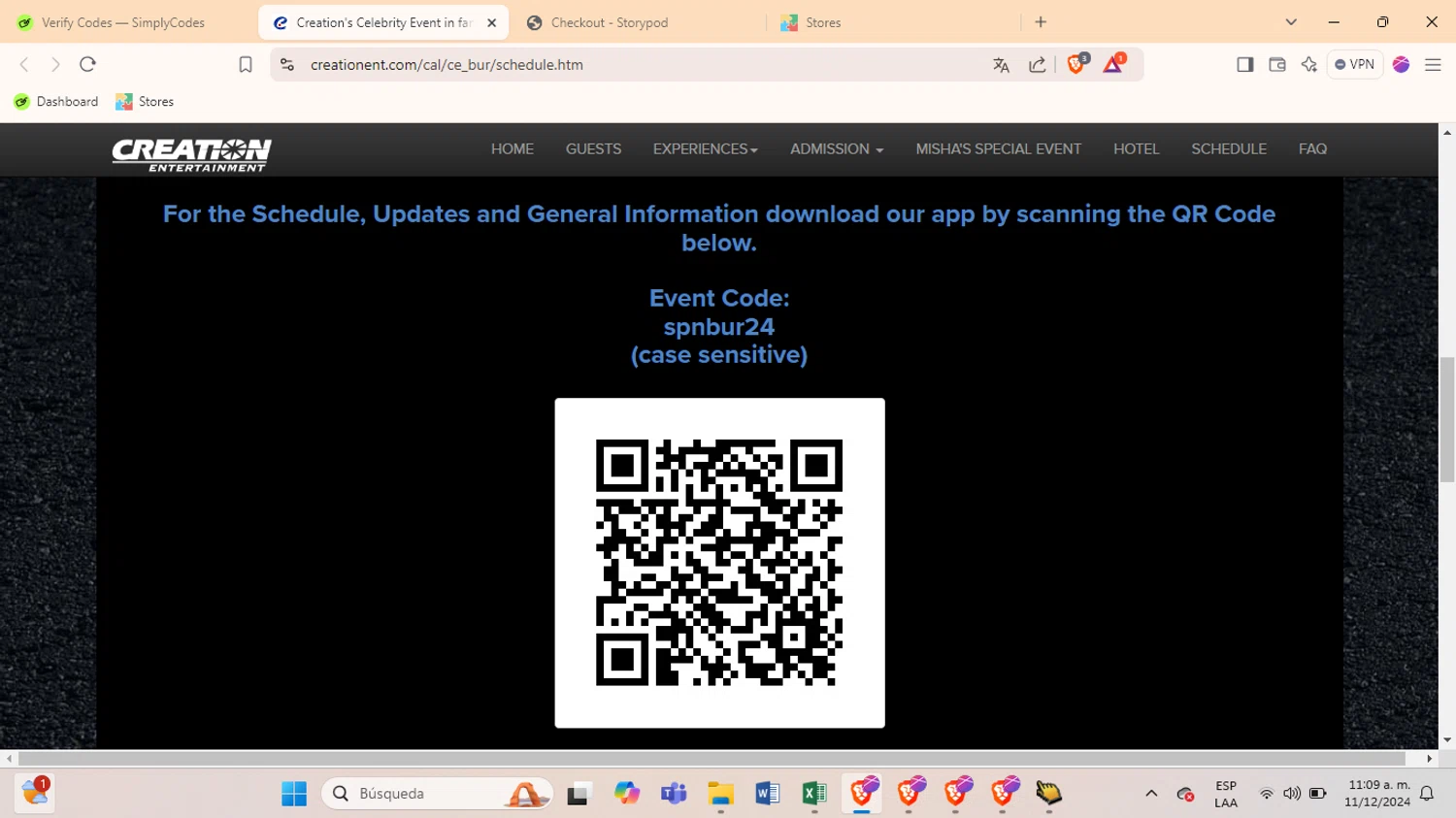 Creation Entertainment checkout page showing Creation Entertainment coupon code box | Screenshot taken by SimplyCodes community member on Nov 12, 2024