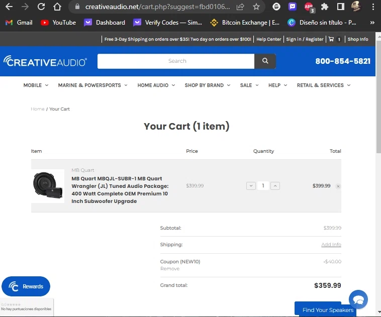 how to use Creative Audio coupons