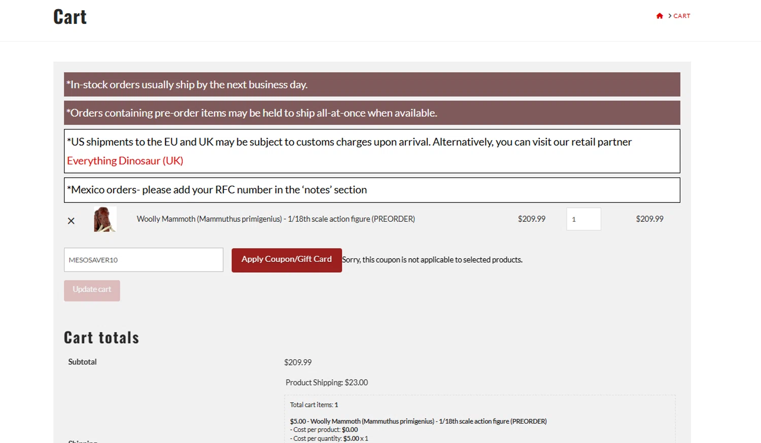 Creative Beast checkout page showing Creative Beast promo code box | Screenshot taken by SimplyCodes community member on May 19, 2025