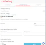 Creativebug coupon verification screenshot