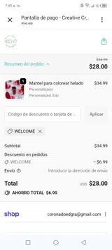 Creative Crayons Workshop coupon verification screenshot