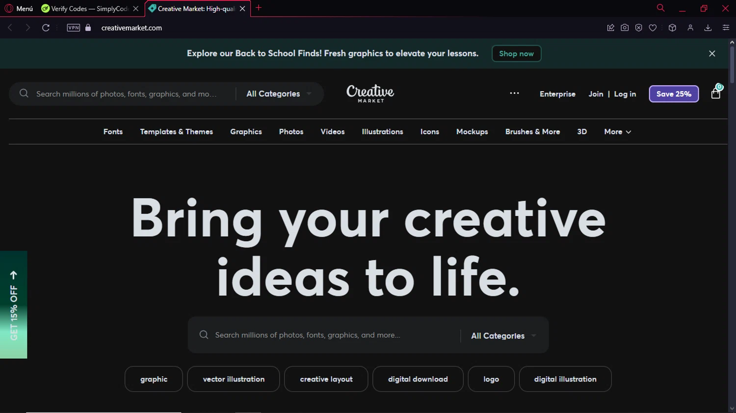 Creative Market Promo Codes - 15% Off | October 2024