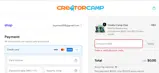 Creator Camp coupon verification screenshot