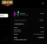 CreatorCrafted coupon verification screenshot