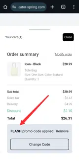 Creator-spring.com coupon verification screenshot