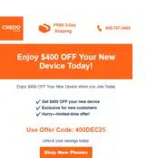 Credo Mobile coupon verification screenshot