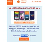 Credo Mobile coupon verification screenshot