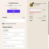 Creekside Farm coupon verification screenshot