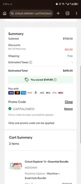 CapitalOne10 coupon verification screenshot