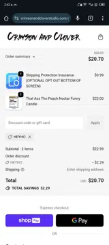 heyho coupon verification screenshot