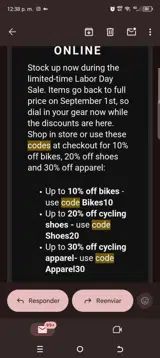 Bikes10 coupon verification screenshot
