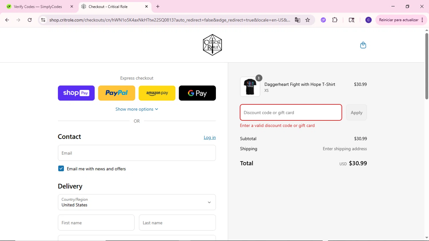 Critical Role discount code screenshot showing code BEACONHEART applied at Critical Role checkout page. Uploaded by SimplyCodes community member MoneyWizard2699 on Aug 14, 2025