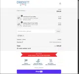 Crockett Coffee coupon verification screenshot