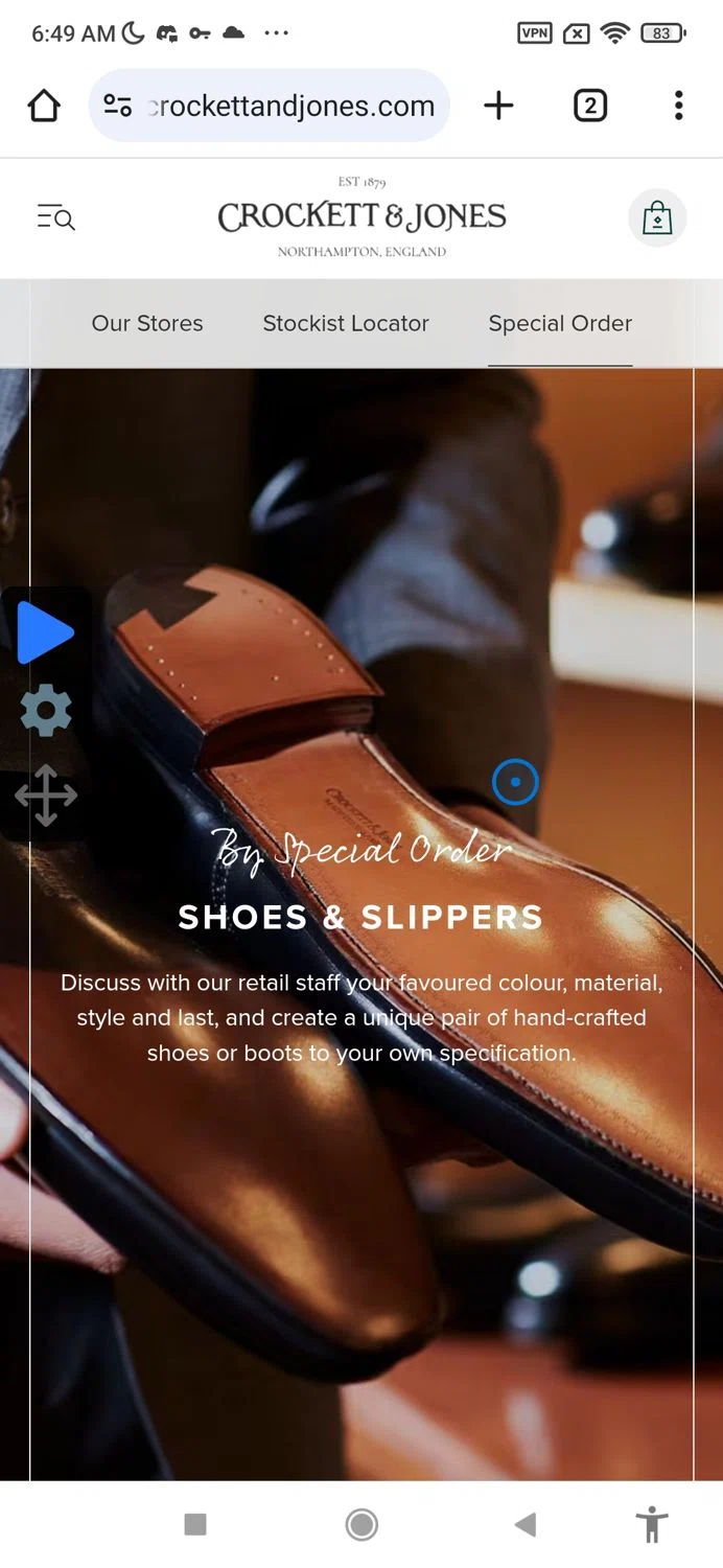 Crockett & Jones US promo code screenshot showing code 0803FREESHIP applied at Crockett & Jones US checkout page. Uploaded by SimplyCodes community member NicoRobin on Mar 12, 2025