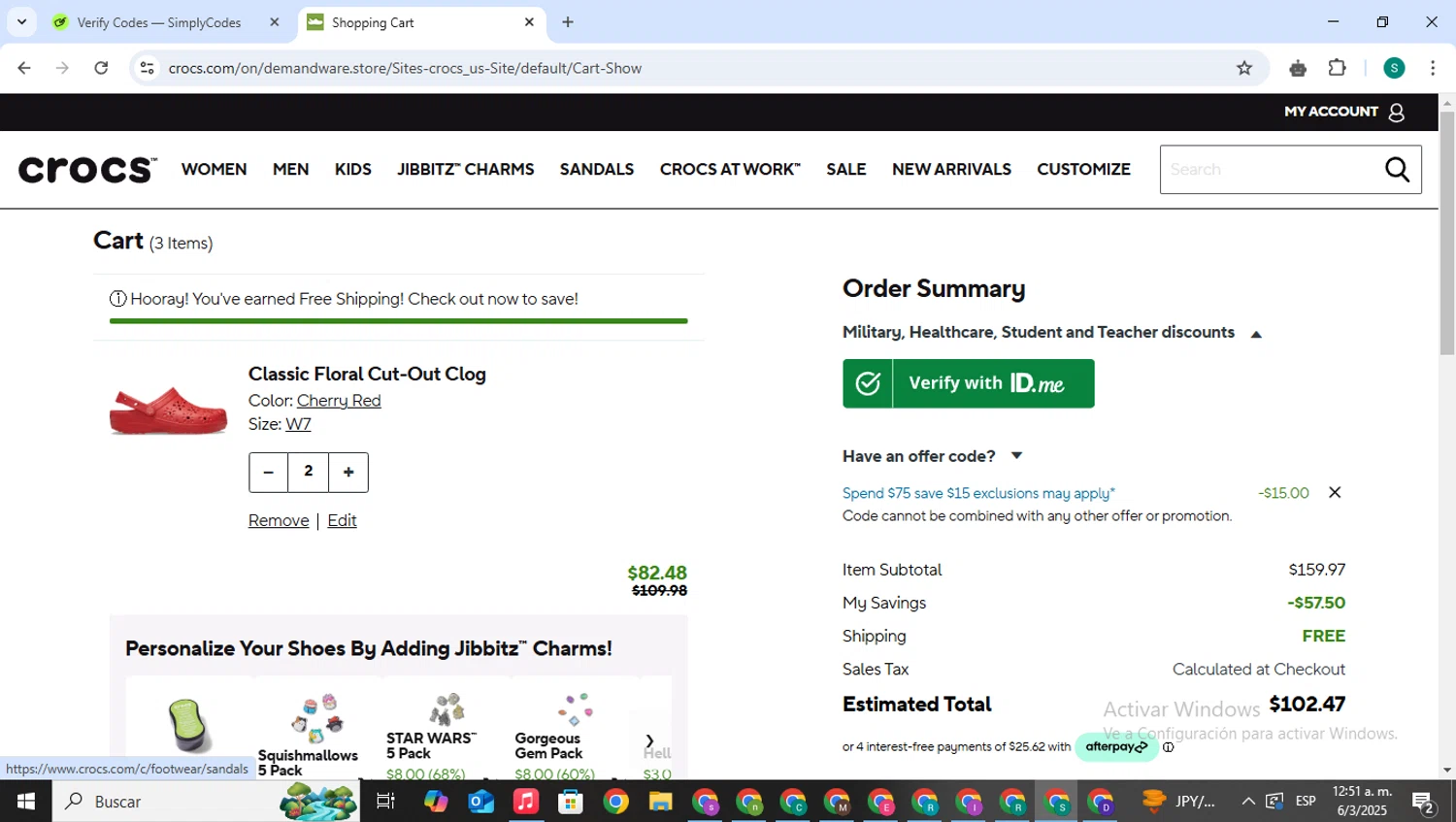 crocs coupon free shipping