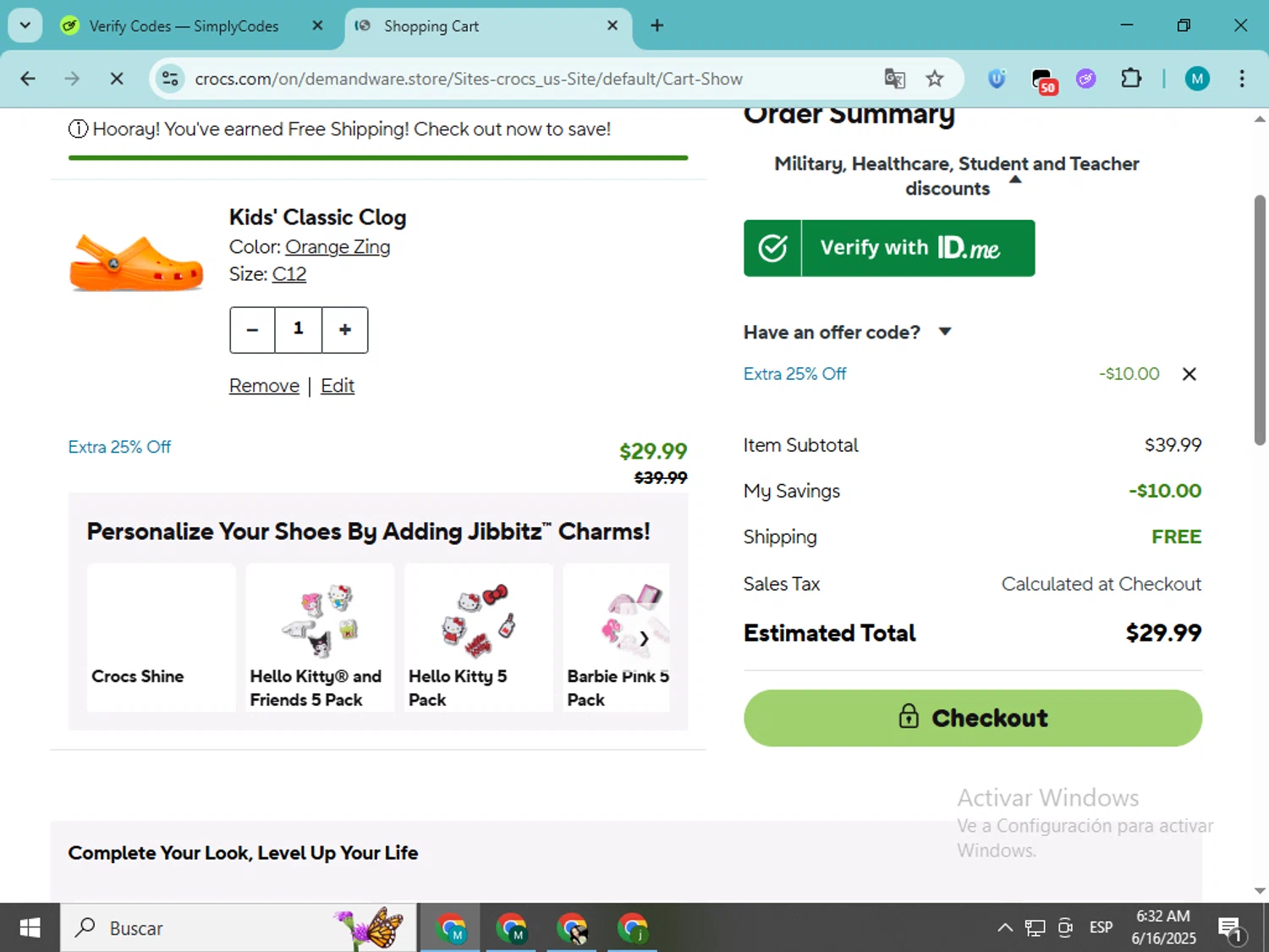 crocs free shipping no minimum