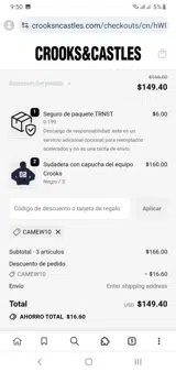 CAMEW10 coupon verification screenshot